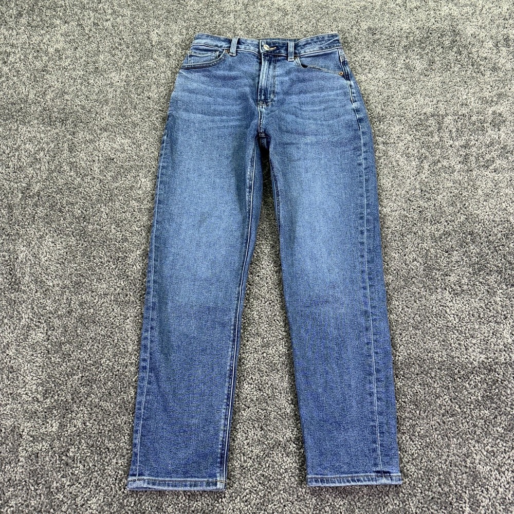 American Eagle Jeans Womens 2 Short Blue Mom Stretch Denim Casual City Logo